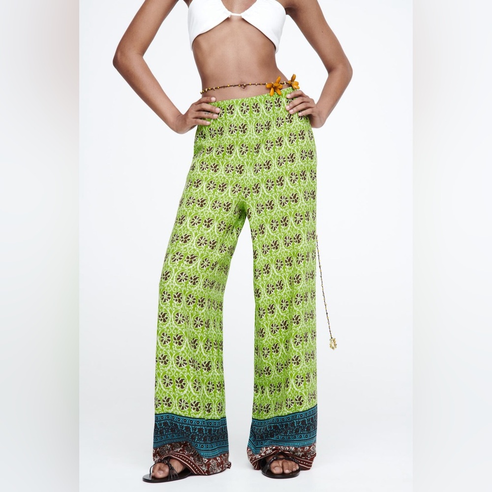 Zara Full-Length Printed Trousers